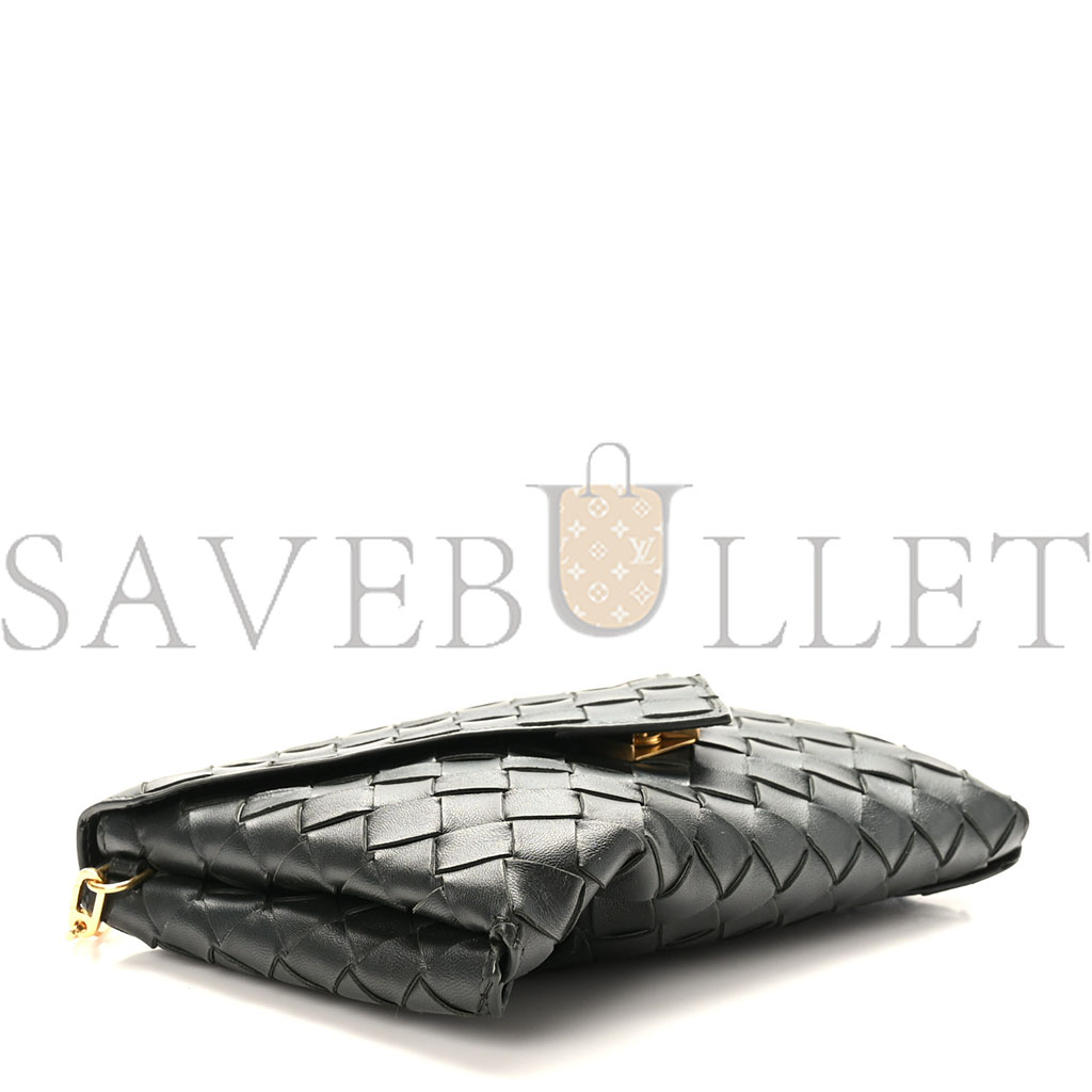 BOTTEGA VENETA NAPPA INTRECCIATO ENVELOPE POUCH BLACK (20*15cm)