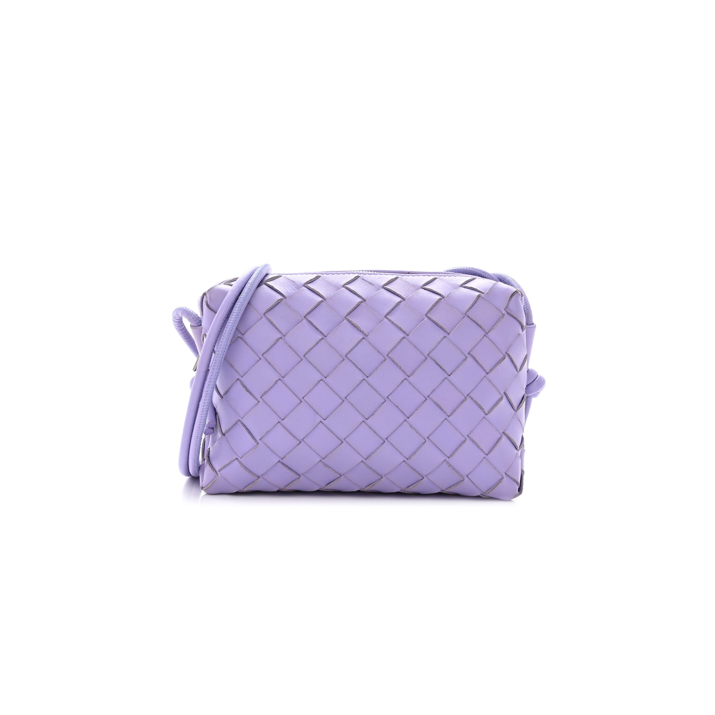 BOTTEGA VENETA NAPPA INTRECCIATO MINI LOOP CAMERA BAG WISTERIA  (17*11*7cm)