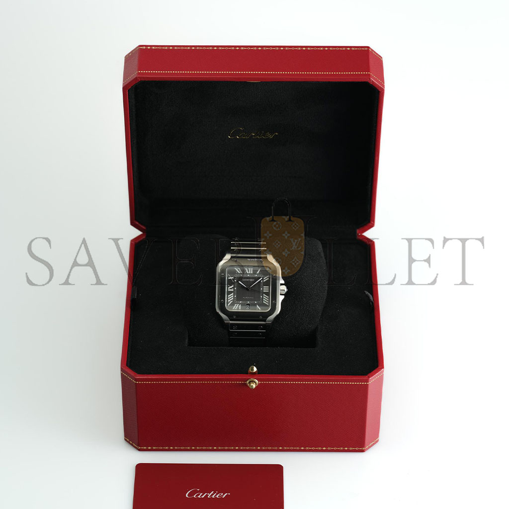 CARTIER SANTOS LARGE STAINLESS STEEL AUTOMATIC WATCH WSSA0037