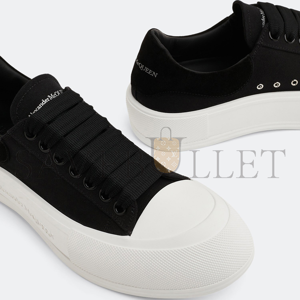 ALEXANDER MCQUEEN DECK SNEAKERS IN BLACK CANVAS 654593W4MV71070