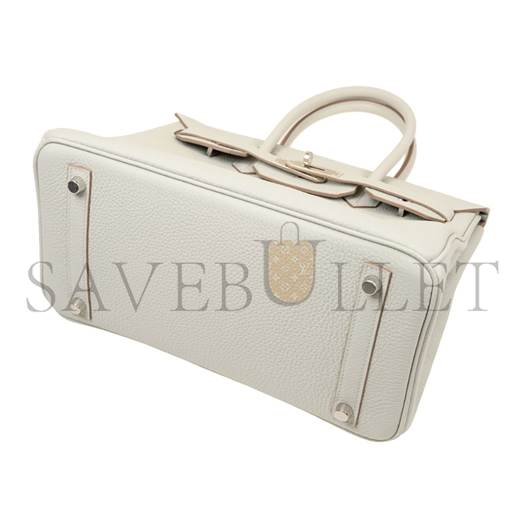 HERMES BIRKIN 30 TOGO PURE WHITE COWHIDE HANDBAG BK3080TCSS (30*23*15cm)