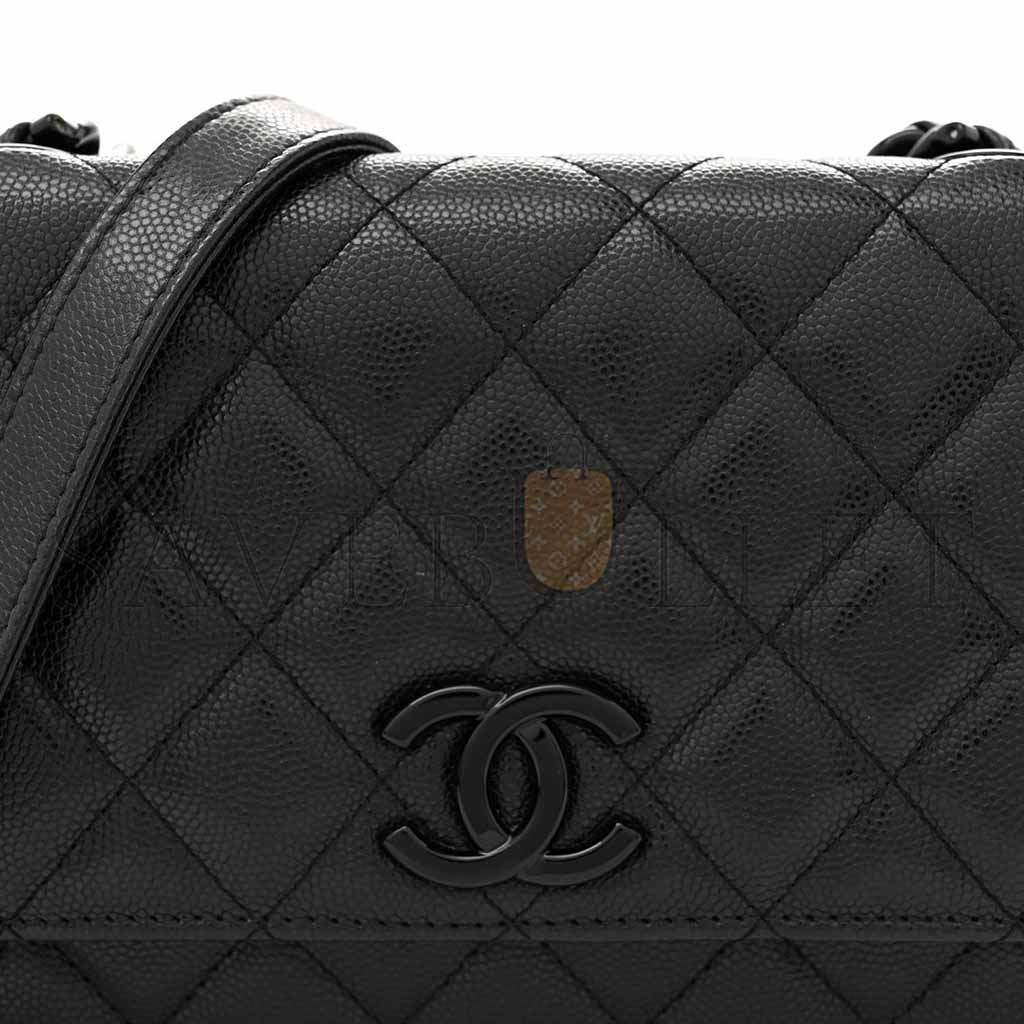 CHANEL CAVIAR QUILTED MY EVERYTHING WALLET ON CHAIN WOC BLACK A81059 (19*12*4cm)