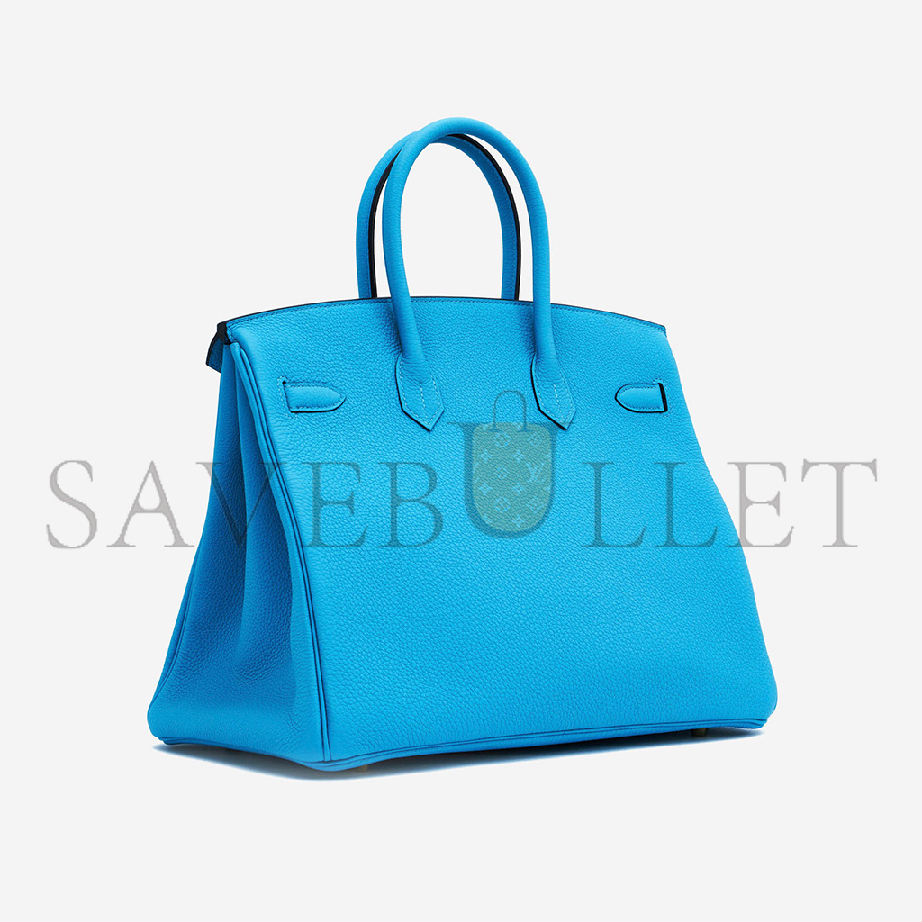 HERMÈS MASTER BIRKIN 25 TOGO LEATHER BLUE GOLD BUCKLE BAG MSBK2300910 (25*20*13cm)