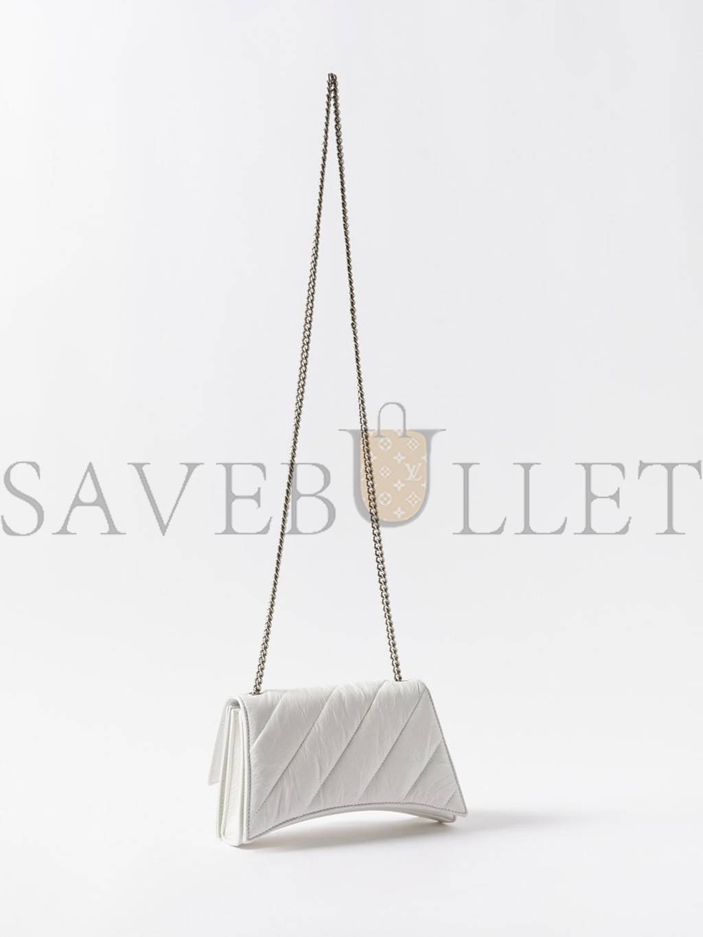 BALENCIAGA WHITE CRUSH S QUILTED CREASED-LEATHER CROSS-BODY BAG MATCHESFASHION US (21.5*11*5cm)