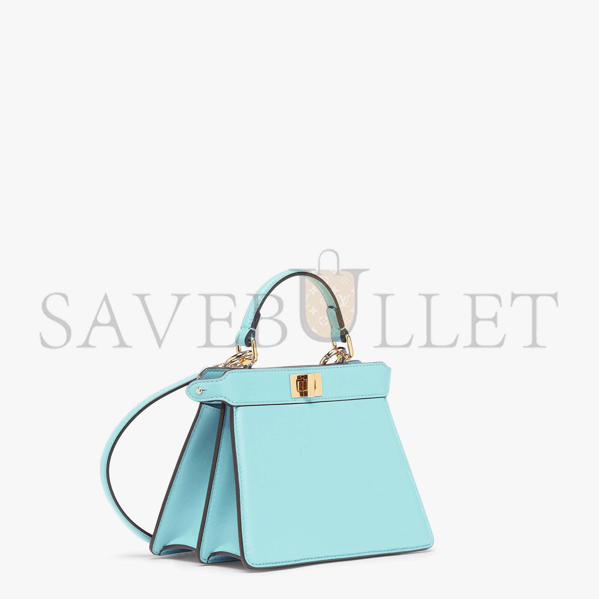 FENDI PEEKABOO ISEEU PETITE - TURQUOISE PADDED NAPPA LEATHER 8BN335ABVEF1JTX (20*15.5*11cm)