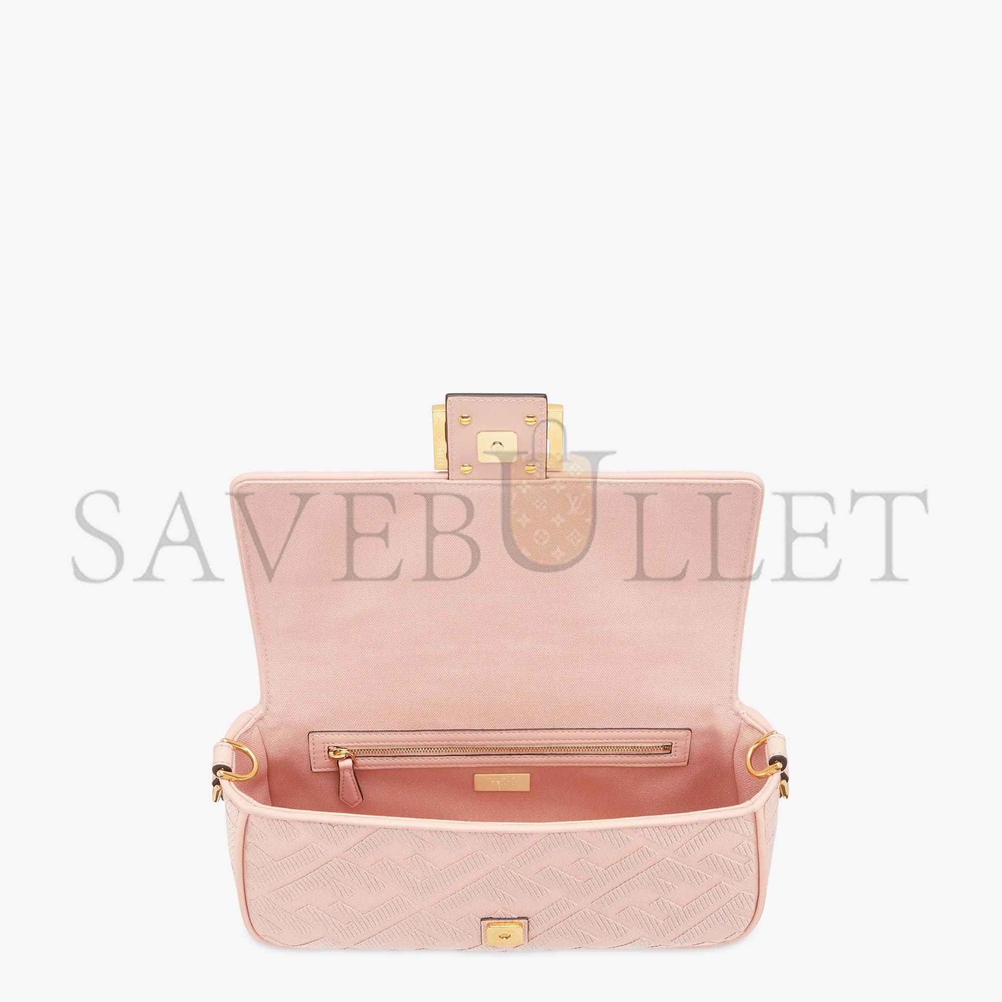 FENDI BAGUETTE - PINK FF CANVAS BAG 8BR600AMCDF1J4A (27*15*6cm)