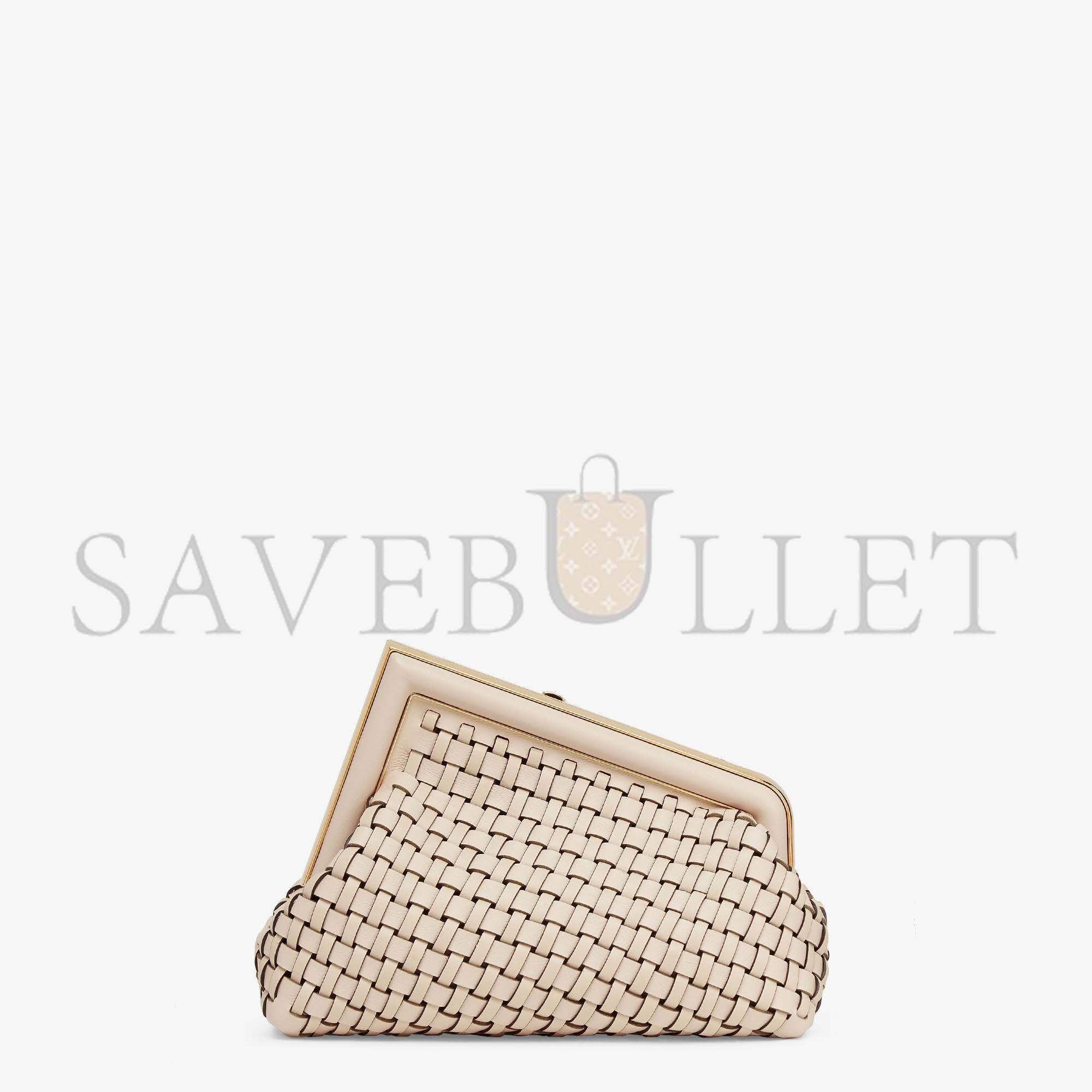 FENDI FIRST SMALL - BEIGE BRAIDED LEATHER BAG 8BP129ALOXF19PN (26*18*9.5cm)