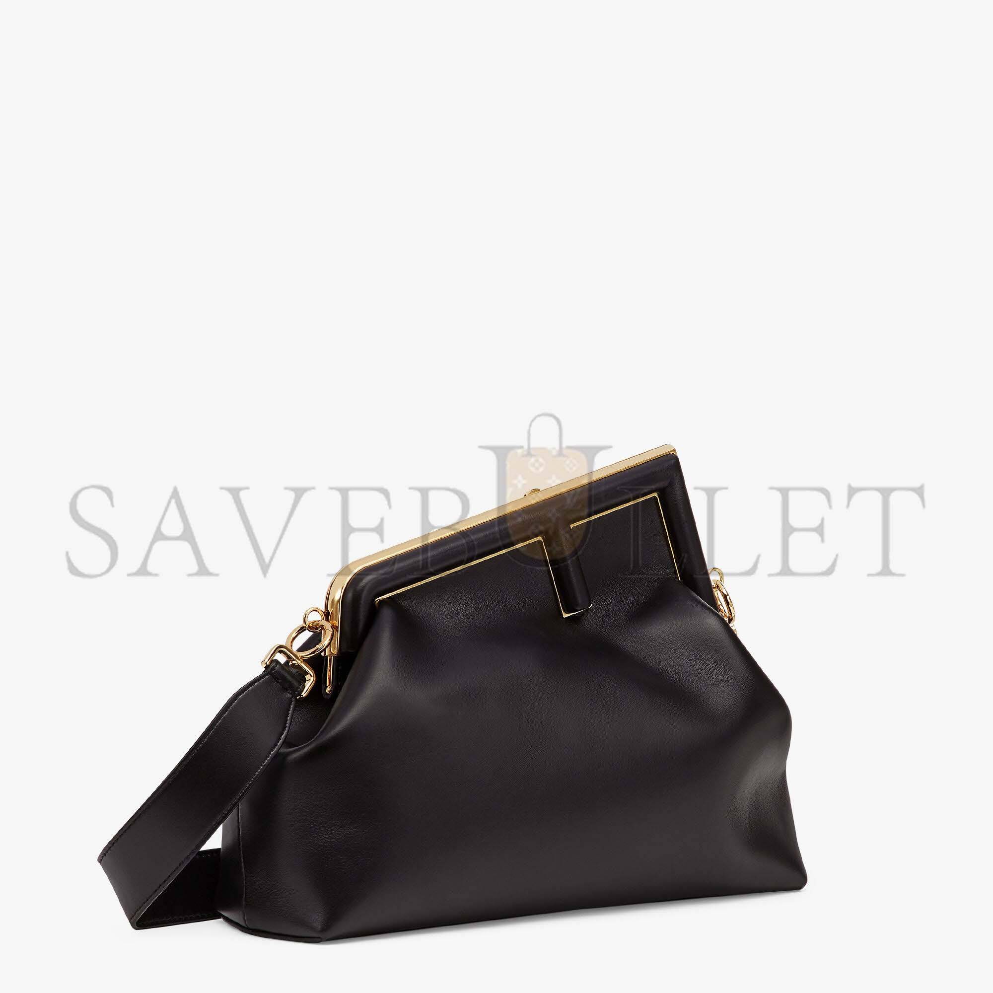 FENDI FIRST MEDIUM - BLACK LEATHER BAG 8BP127ABVEF0KUR (32.5*23.5*15cm)