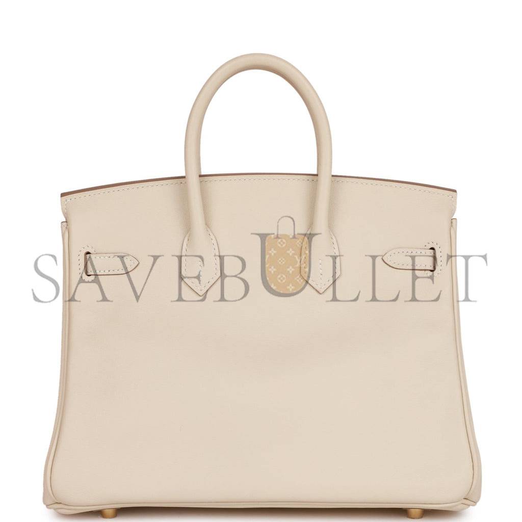 HERMES BIRKIN 25 CRAIE SWIFT GOLD HARDWARE HANDMADE (25cm)