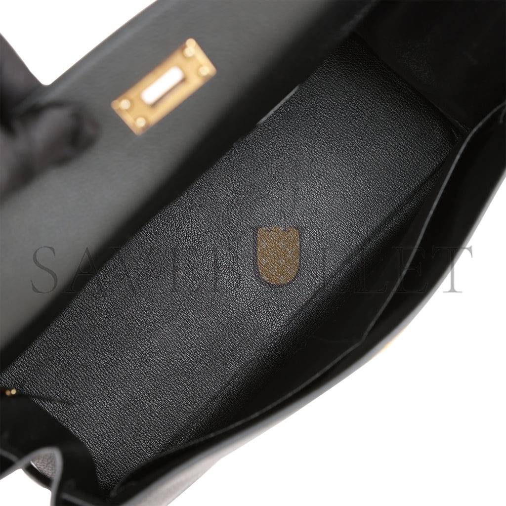 HERMES KELLY RETOURNE 35 BLACK TOGO GOLD HARDWARE (35*24*12cm)