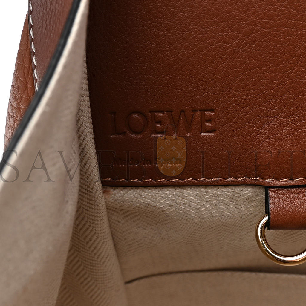 LOEWE GRAINED CALFSKIN SMALL HAMMOCK SHOULDER BAG TAN (30*25*13.5cm)