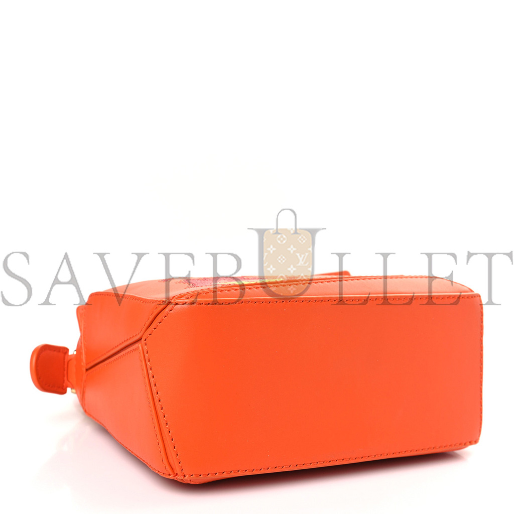 LOEWE X HOWLS MOVING CASTLE SATIN CALFSKIN MINI CALCIFER PUZZLE ORANGE (17*10*7cm)