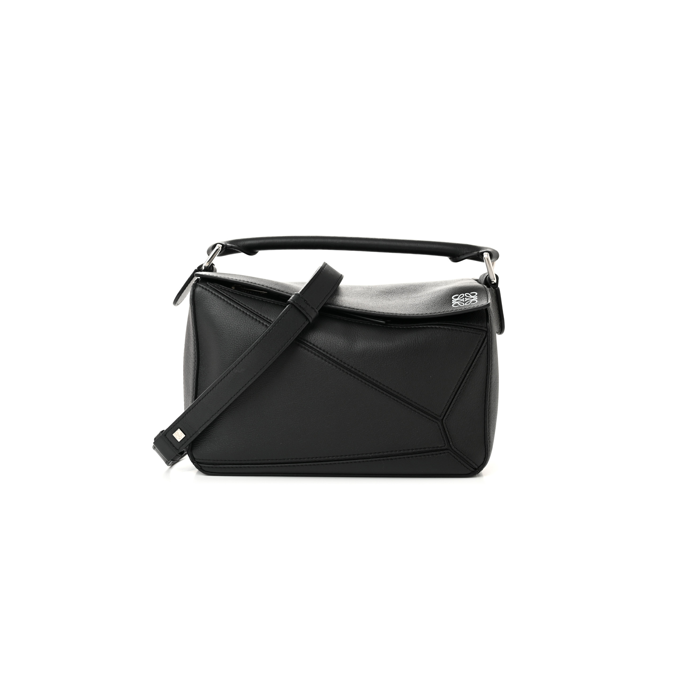 LOEWE CALFSKIN SMALL PUZZLE BAG BLACK (24*16.5*10.5cm)