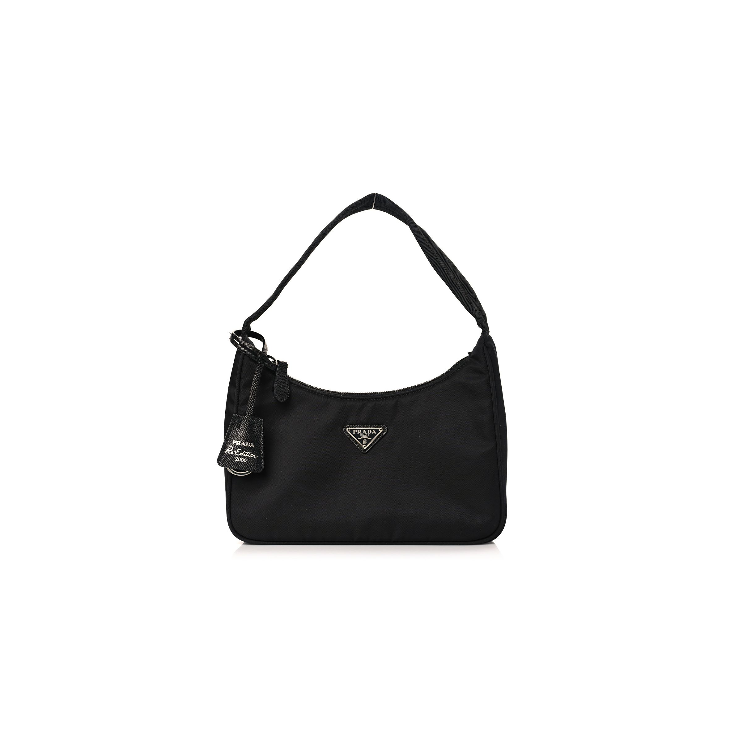 PRADA TESSUTO NYLON MINI RE-EDITION 2000 BAG BLACK (22*13*5cm)