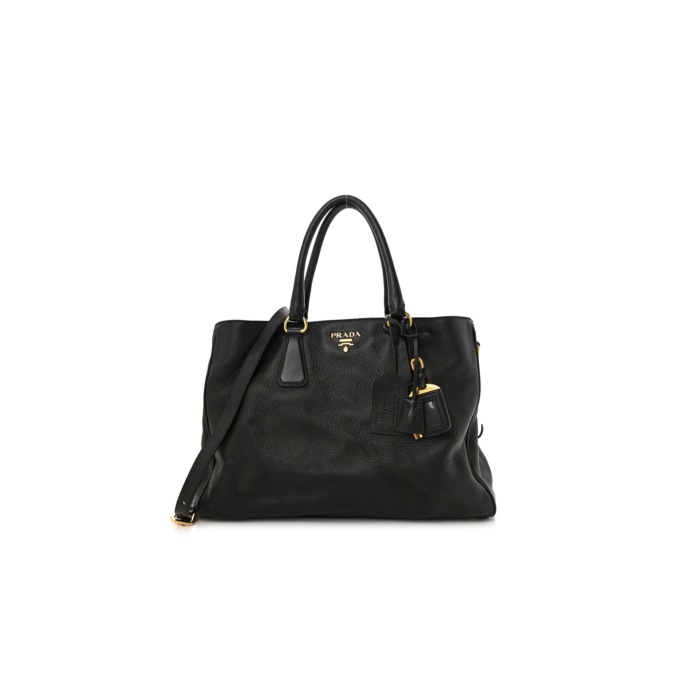 PRADA VITELLO DAINO TOTE BLACK (39*28*17cm)