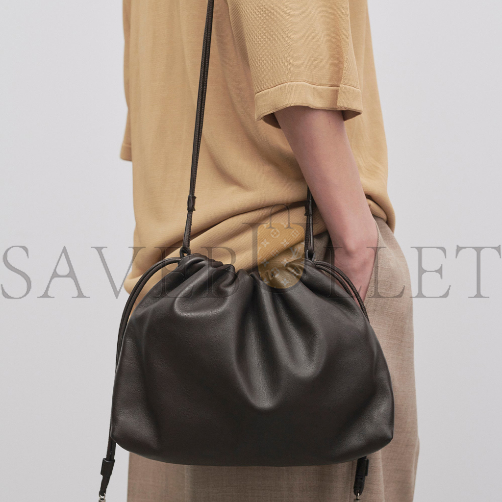 THE ROW ANGY BAG IN LEATHER DARK BROWN W1620L108DBAS (30*21*7cm)