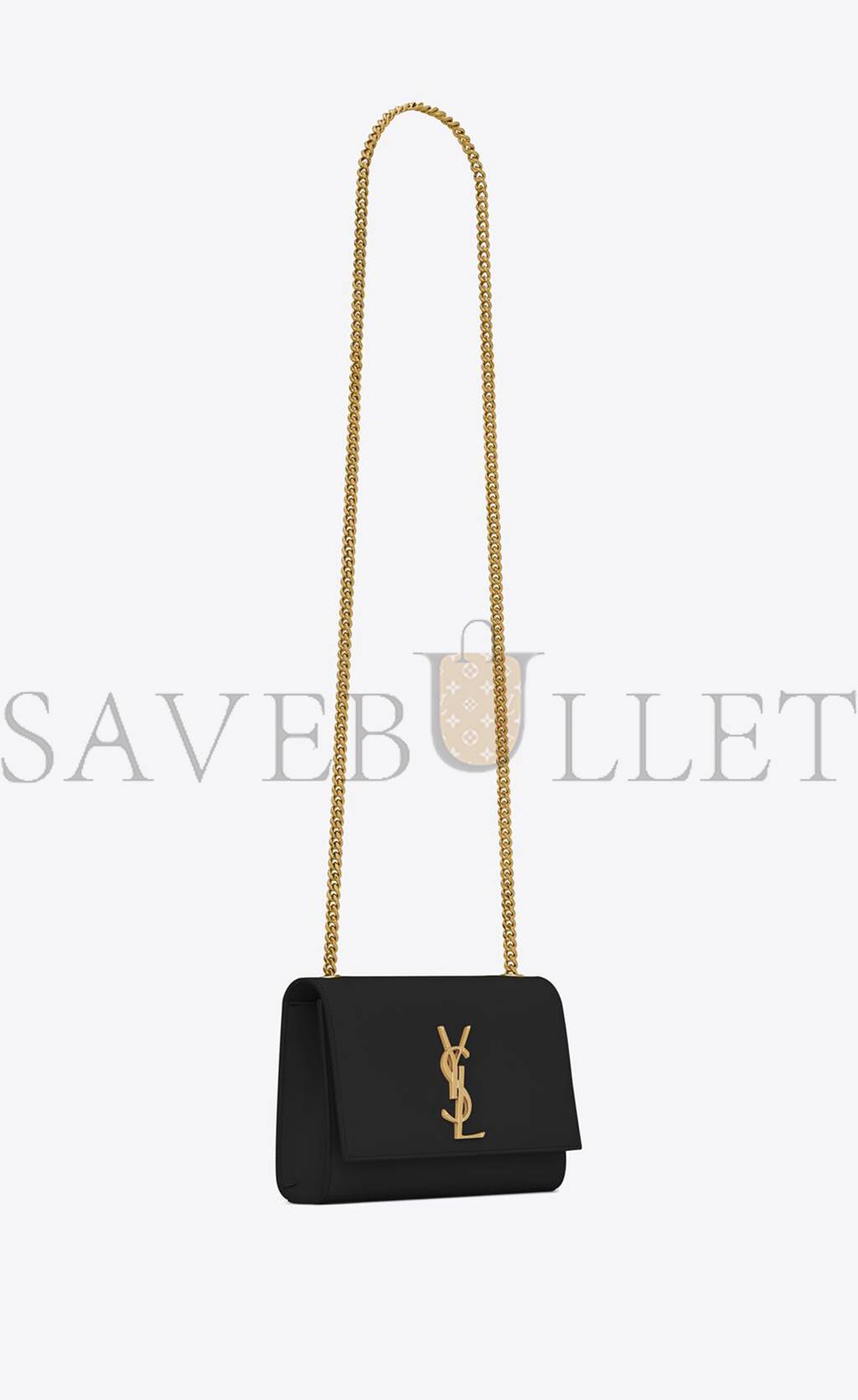 YSL KATE SMALL CHAIN BAG IN GRAIN DE POUDRE EMBOSSED LEATHER 469390BOW0J1000 (20*12.5*5cm)