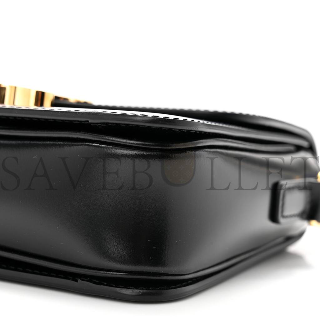 CELINE SHINY CALFSKIN TEEN TRIOMPHE BLACK (19*14*6cm)