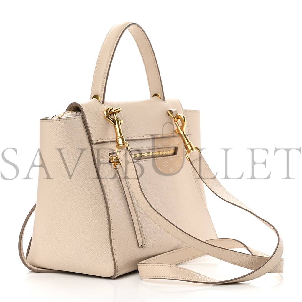 CELINE GRAINED CALFSKIN MICRO BELT BAG LIGHT TAUPE (24*22*13cm)