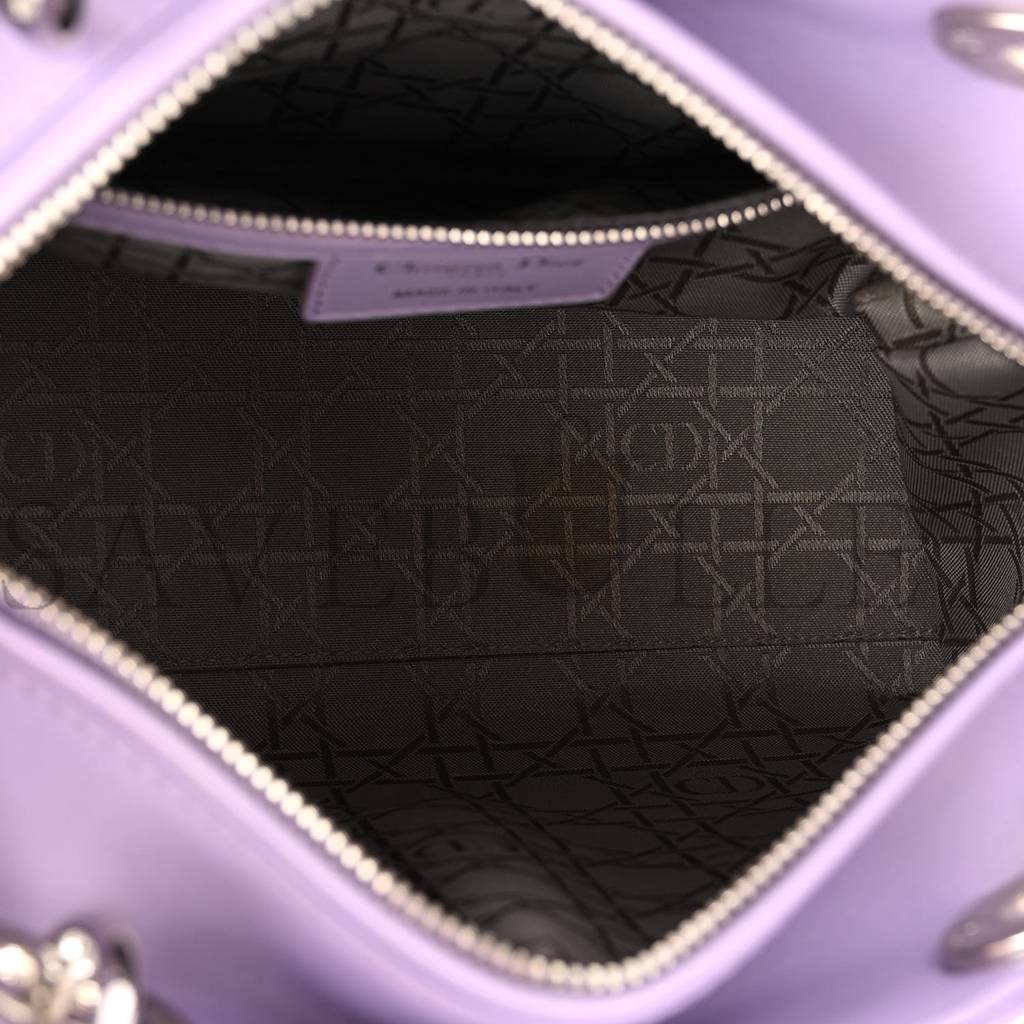 DIOR LAMBSKIN CANNAGE MEDIUM LADY DIOR PURPLE (24*20*10.8cm)